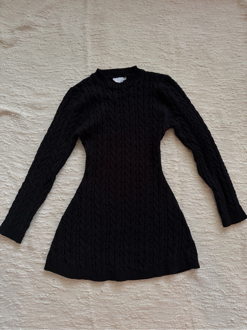 Black Cableknit Sweaterdress